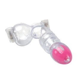 Vibrating Penis and Testicles Sleeve Clear